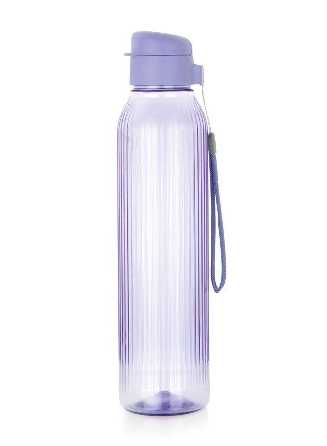 ATTRO Linear 1.5 L BPA-Free Plastic Water Bottle with Leak-Proof Flip-Top Cap, Easy to Carry Nylon Strap and Stylish Color for Daily Hydration- Purple - Image 1